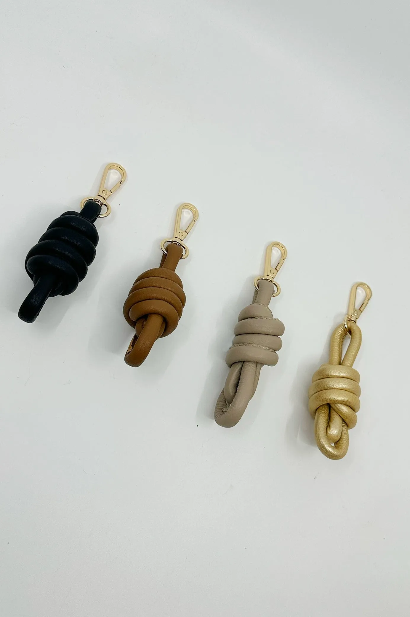 Knot Keyring Soft Leather Nude