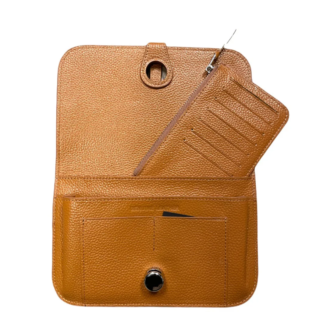 Large Leather Wallet with Buckle Closure