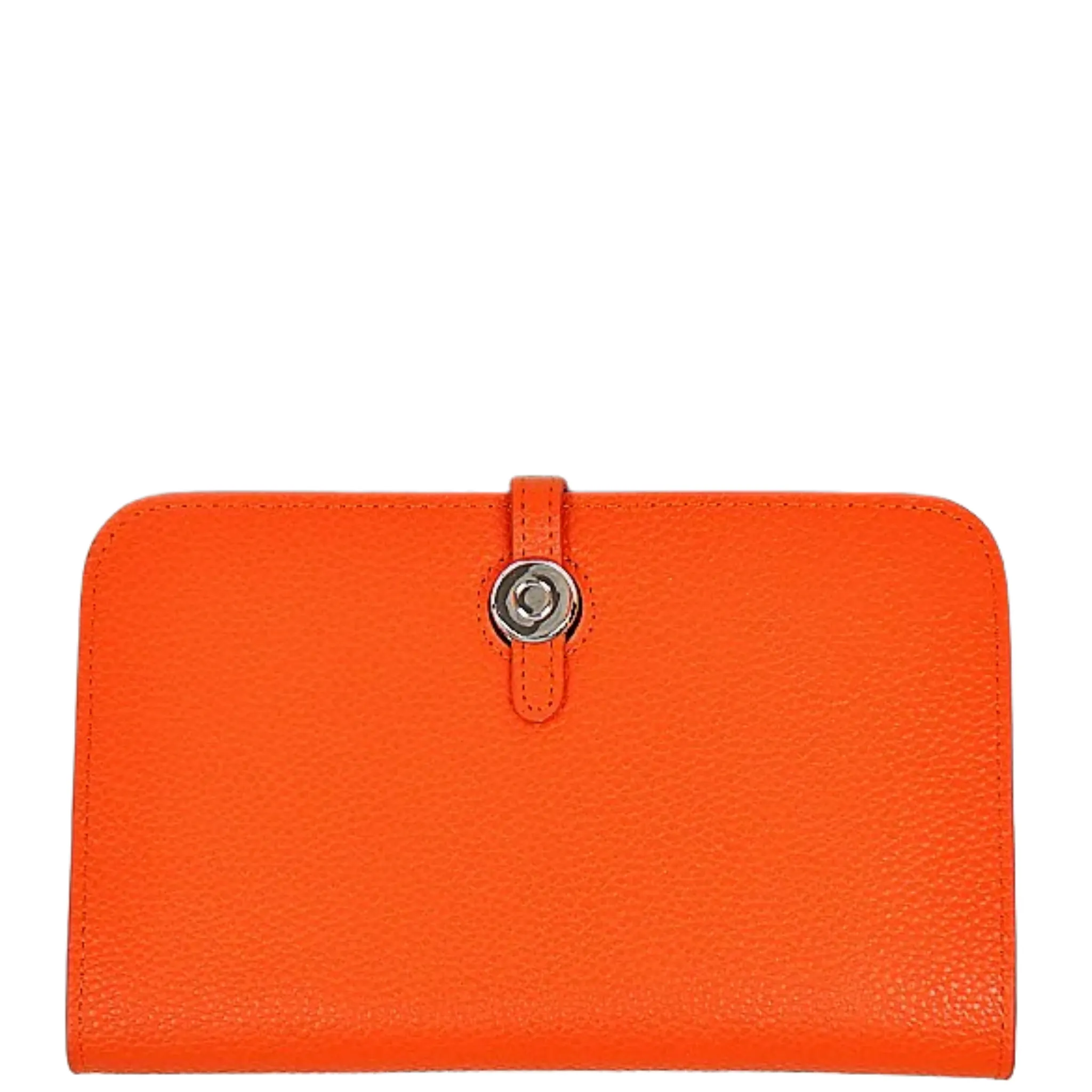 Large Leather Wallet with Buckle Closure