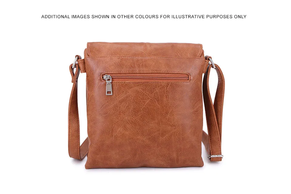 LARGE MULTI POCKET CROSS BODY MESSENGER BAG - DARK GREY