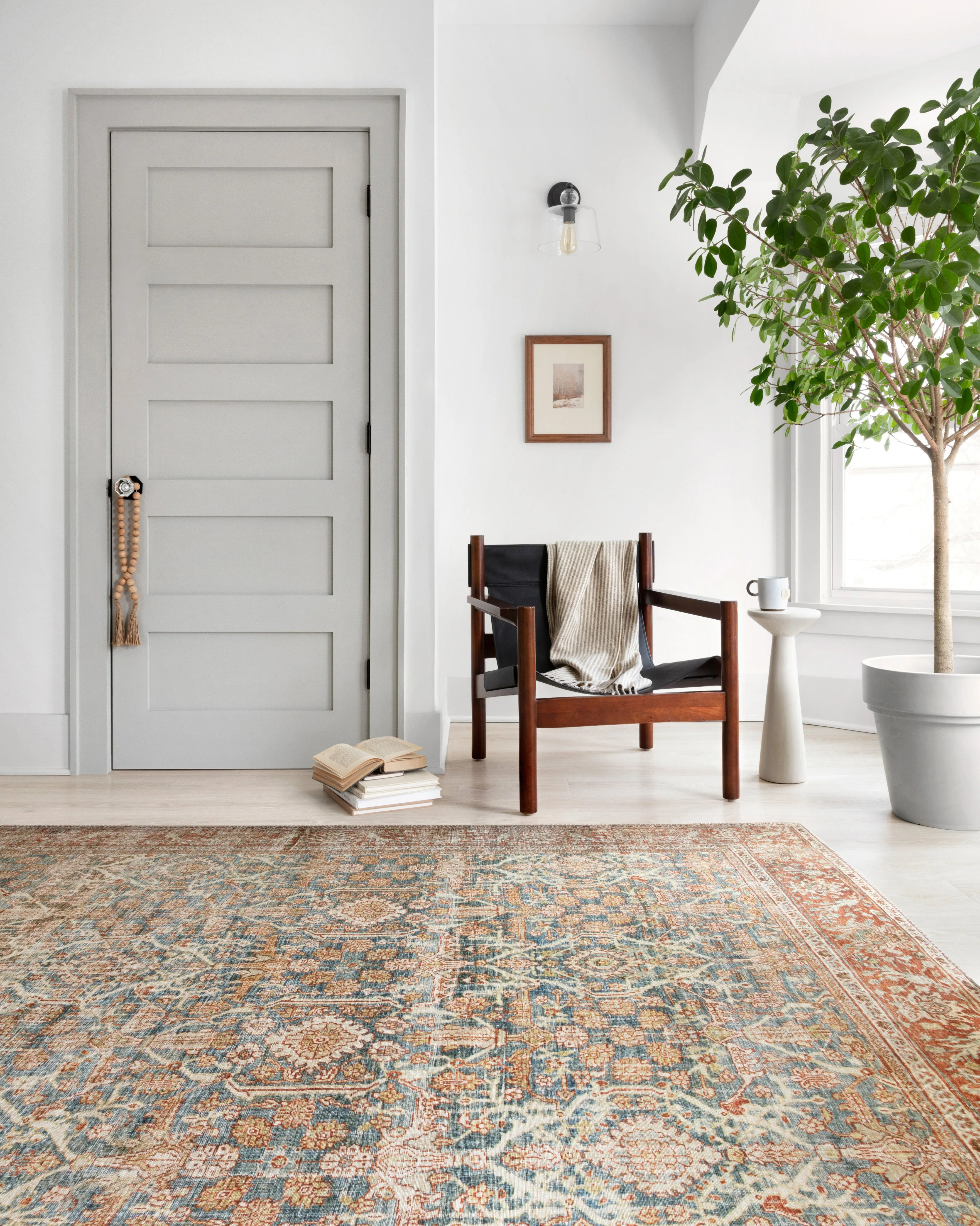 Layla Rug in Ocean & Rust