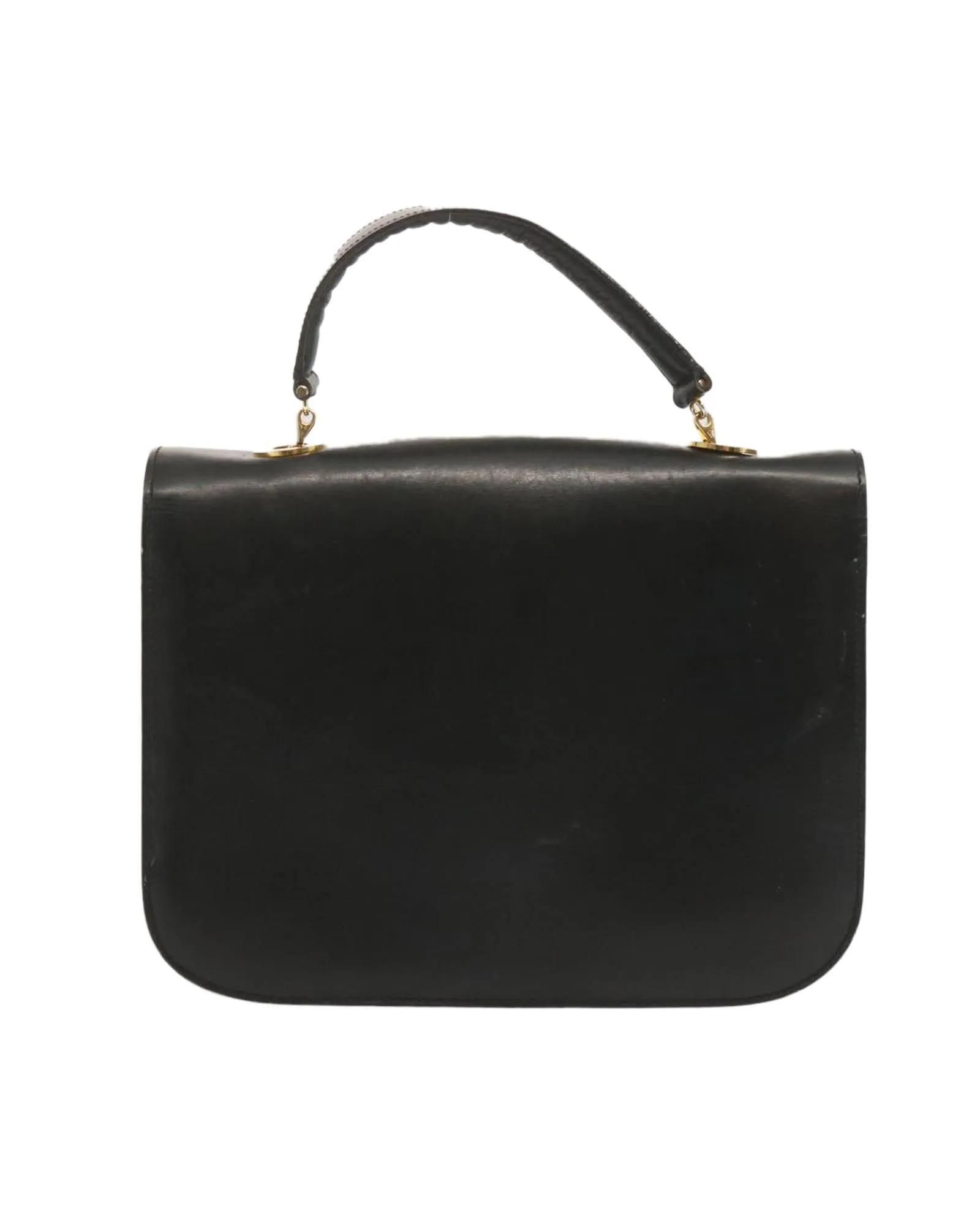 Leather Circle Hand Bag in Black by Celine