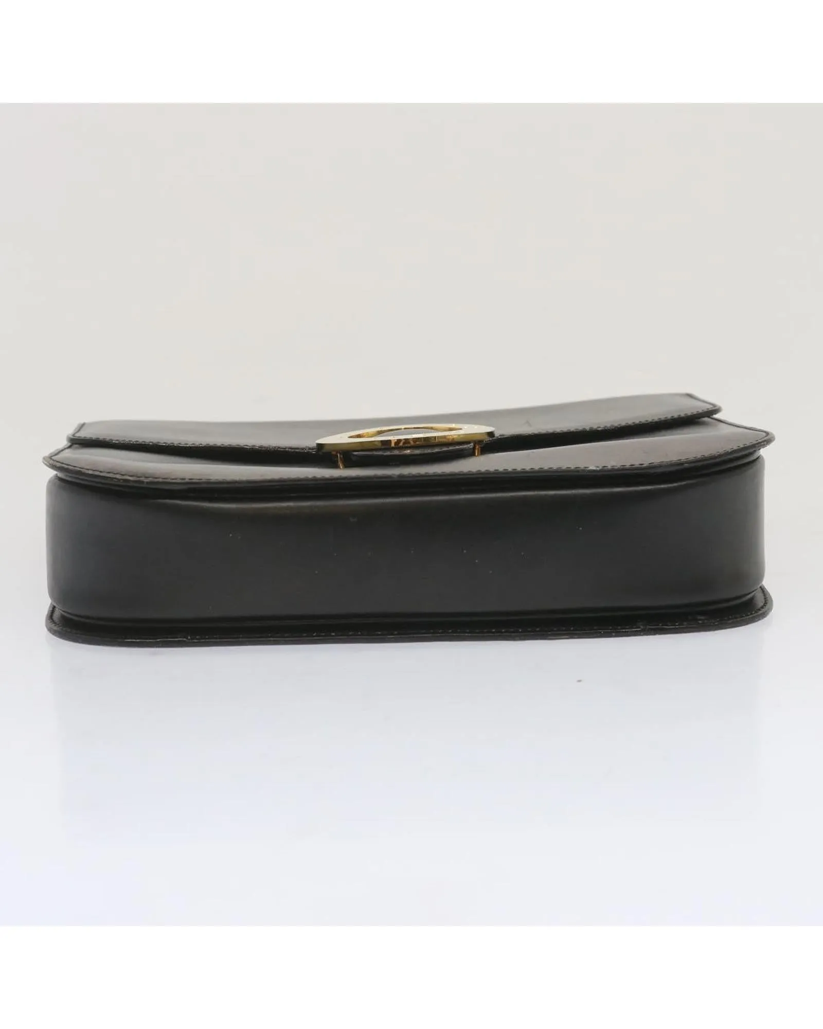 Leather Circle Hand Bag in Black by Celine
