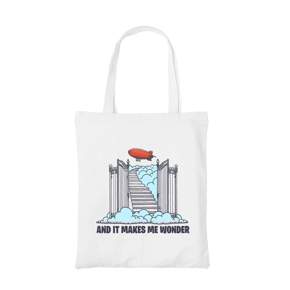 Led Zeppelin Tote Bag - And It Makes Me Wonder
