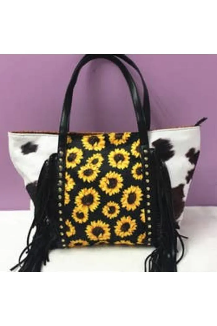 Leopard cow animal flower printed bag