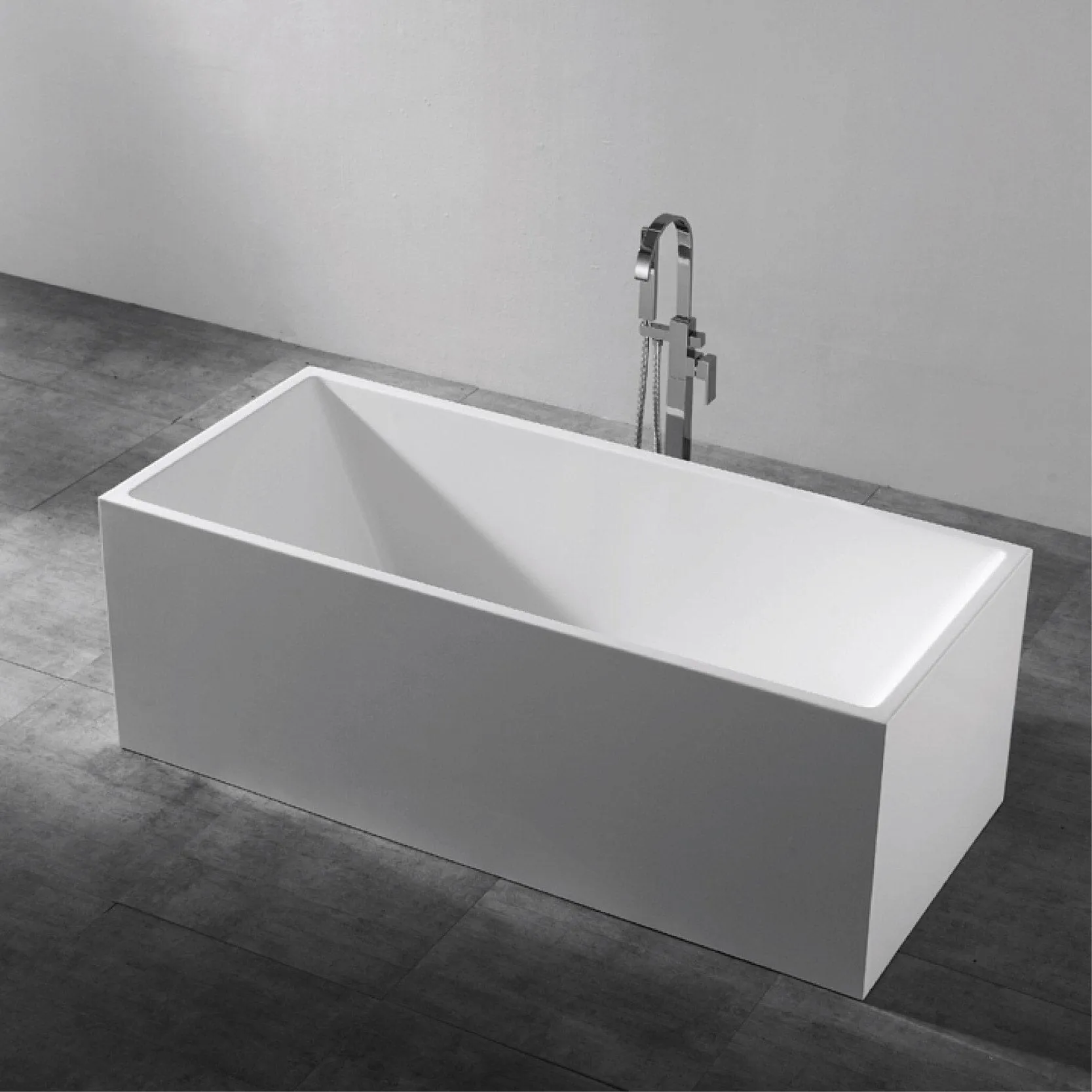 LEX 1300mm Square Freestanding Bath Gloss White