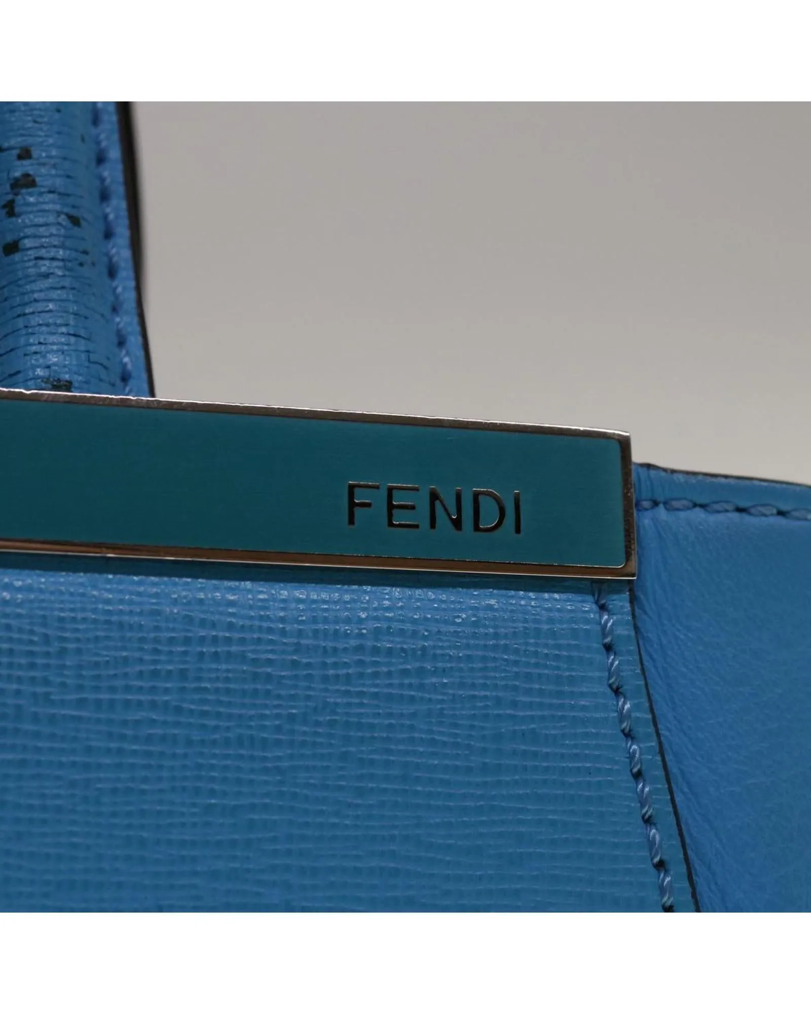 Light Blue Leather 2-way Hand Bag