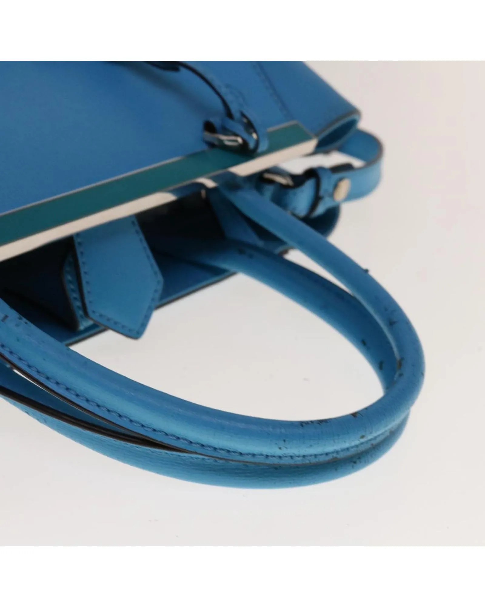 Light Blue Leather 2-way Hand Bag