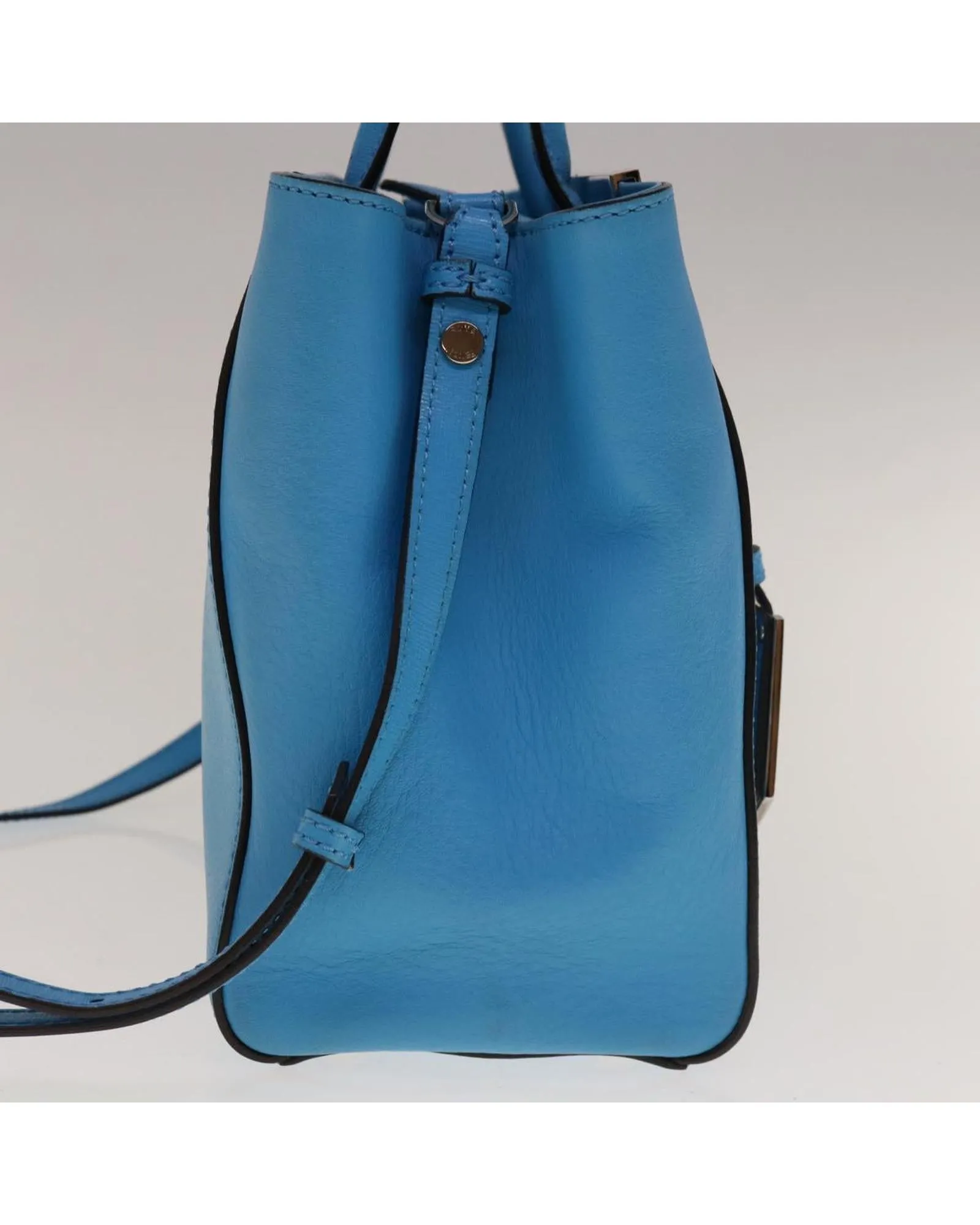 Light Blue Leather 2-way Hand Bag