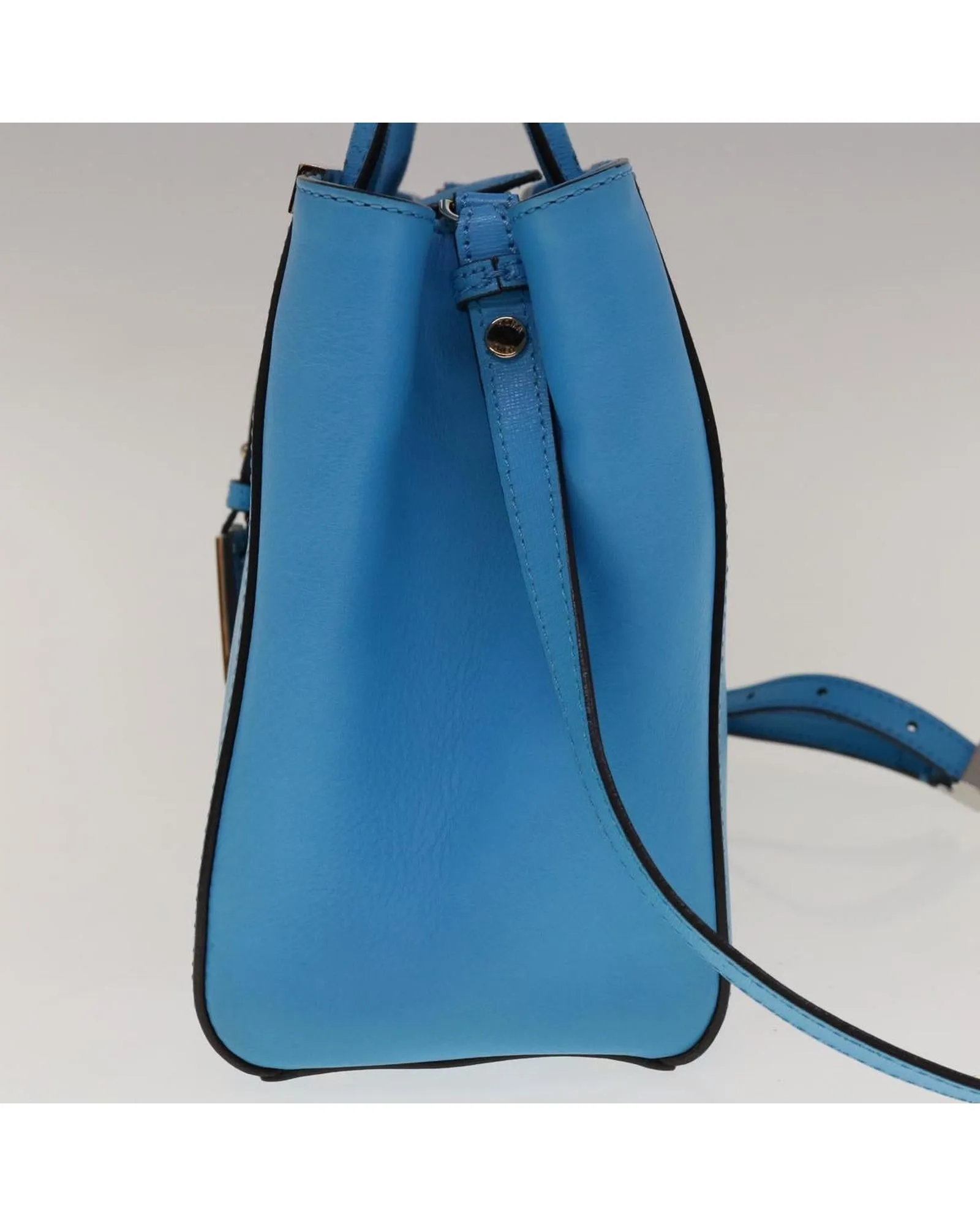 Light Blue Leather 2-way Hand Bag