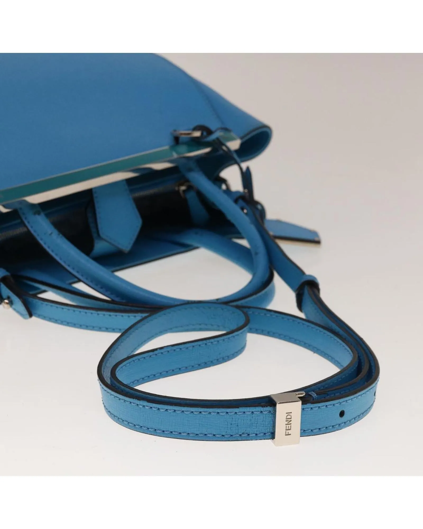 Light Blue Leather 2-way Hand Bag