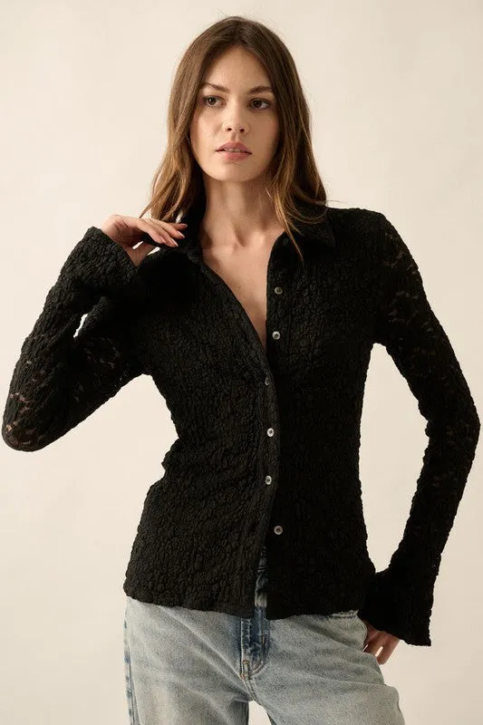 Lily Lace Button Up Shirt