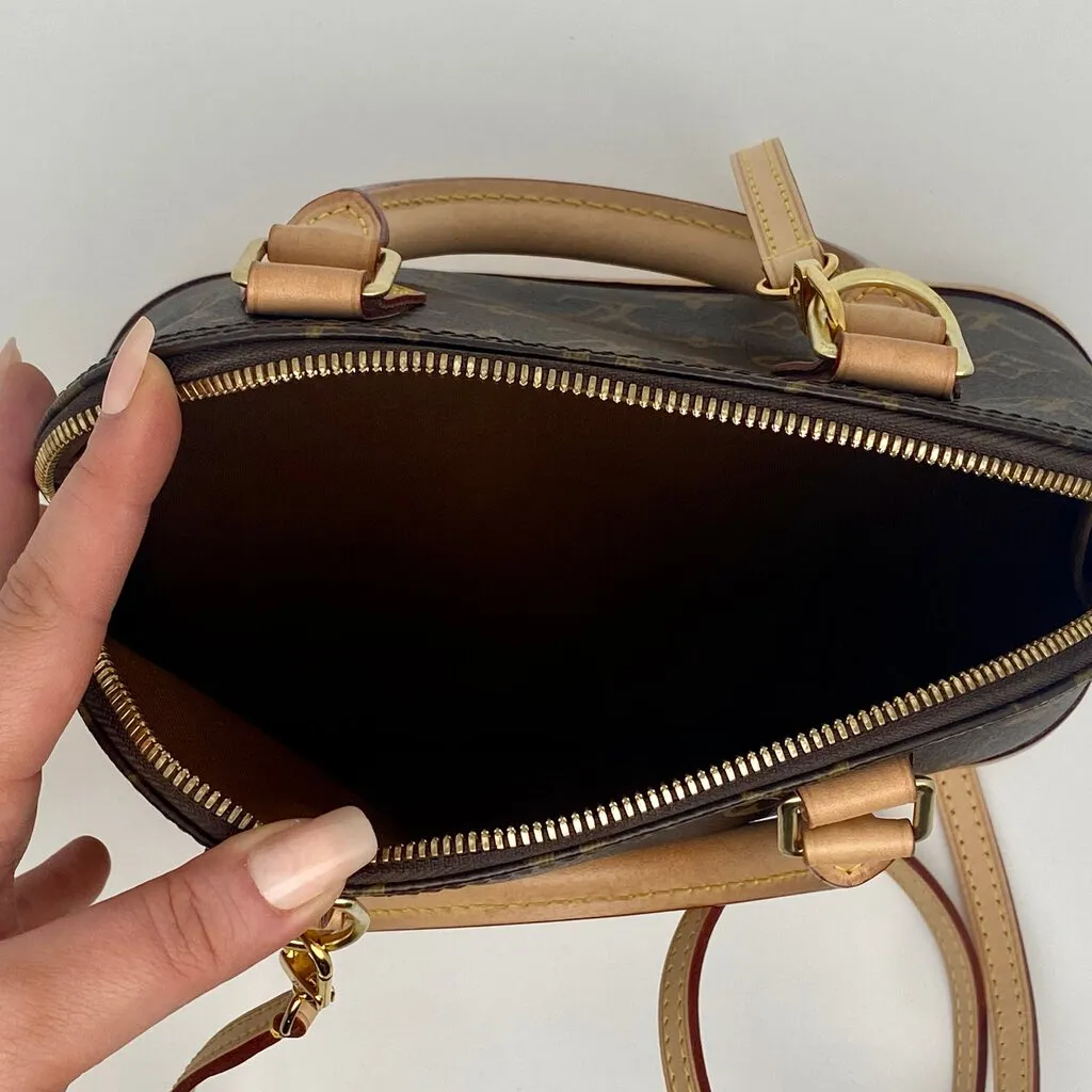 Louis Vuitton Monogram Alma BB Compact 2-Way Handbag - Stylish Designer Tote with Versatile Carry Options
