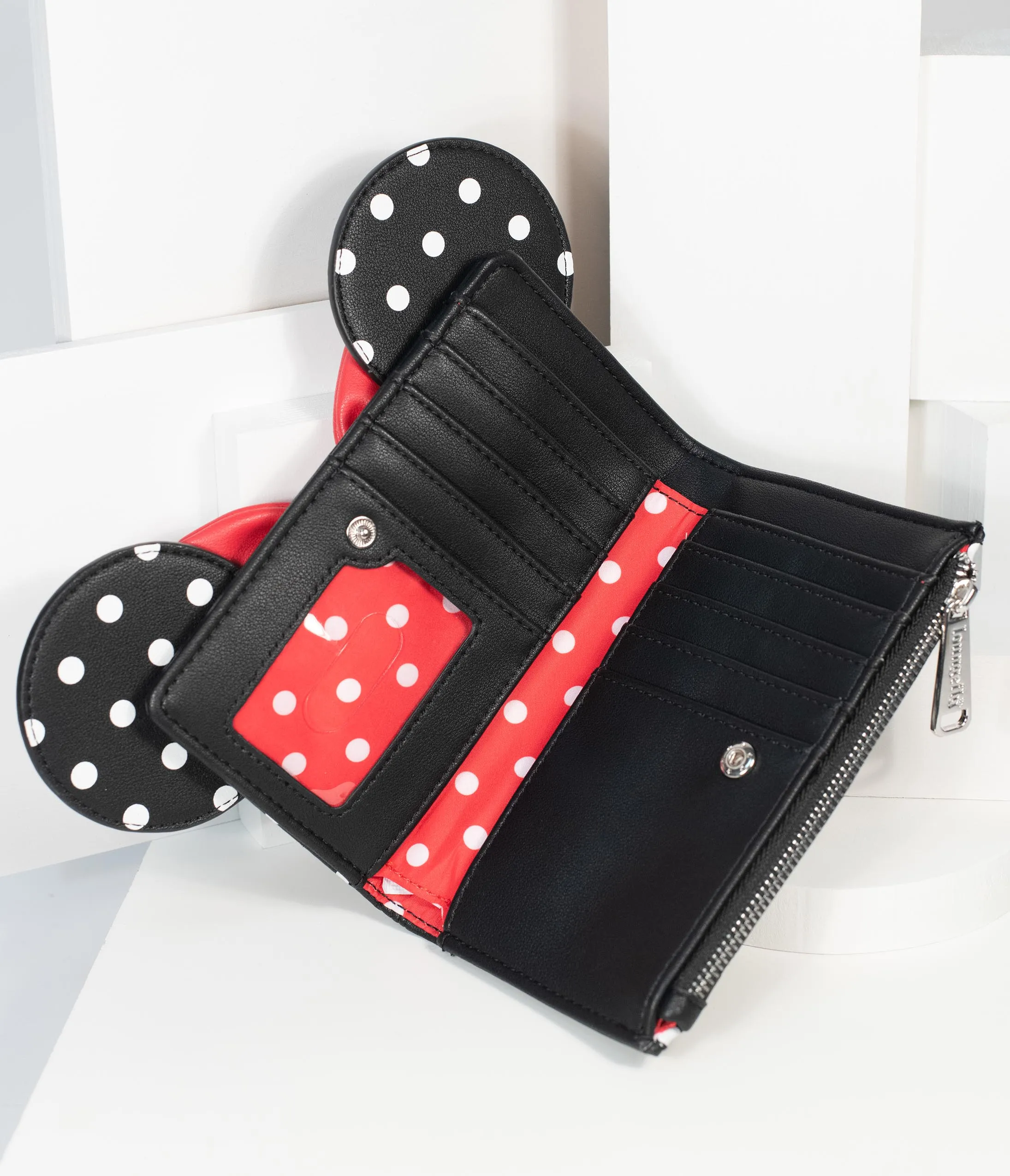 Loungefly Black Polka Dot Leatherette Minnie Mouse Wallet