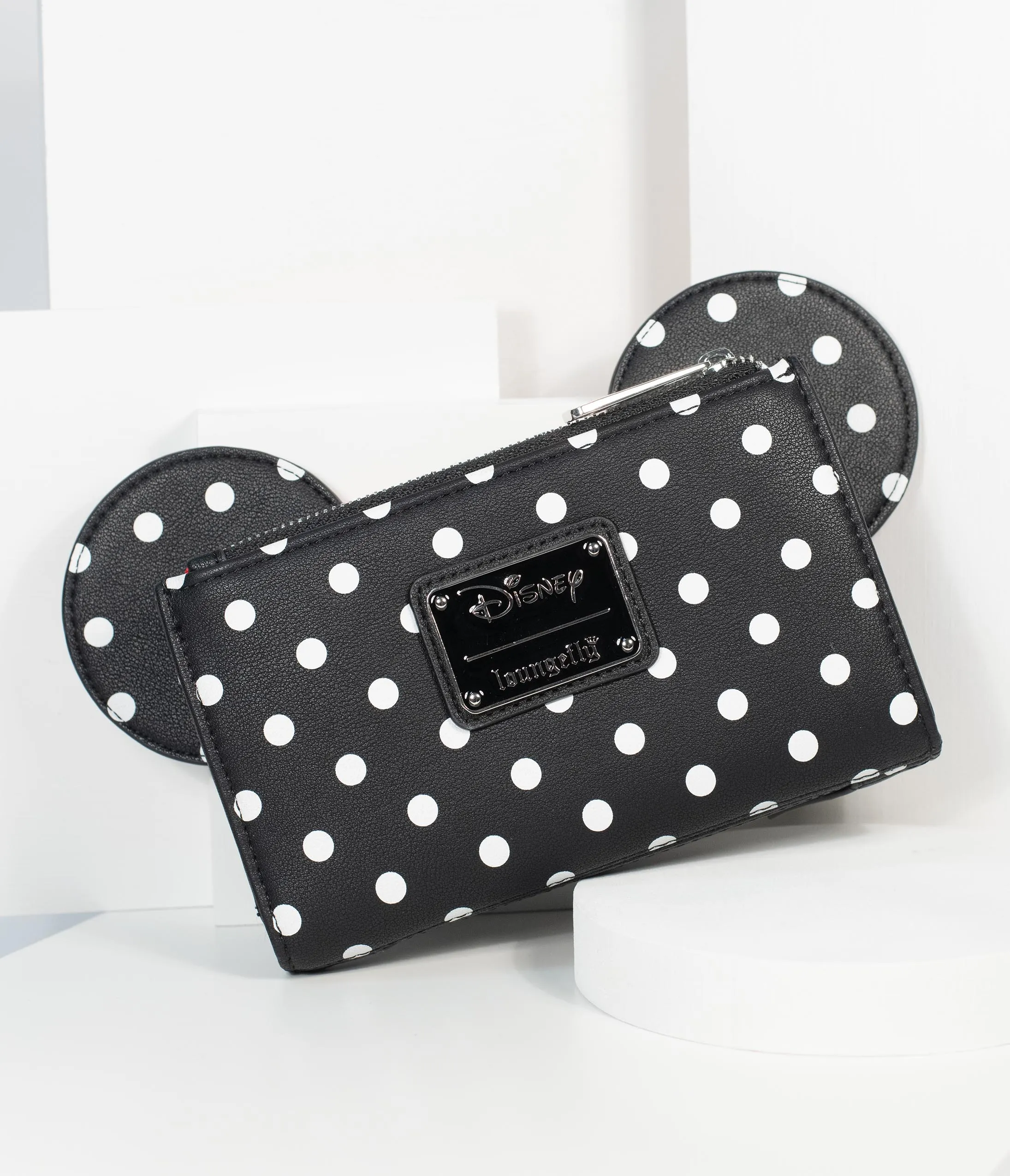 Loungefly Black Polka Dot Leatherette Minnie Mouse Wallet