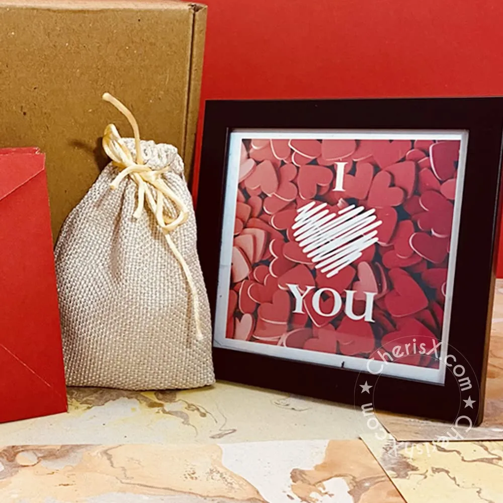 Love Frame Hamper - Valentine Day Gift for Girls Boys Girlfriend Boyfriend Husband Wife