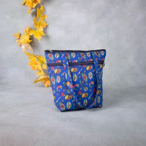 Medium Size Handbag Blue Colour with instrument Design.