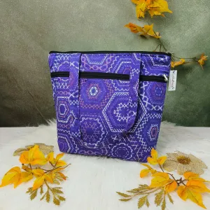 Medium Size Handbag Purple With Graphic Prints Design