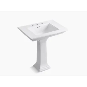 Memoirs Stately 22.19" x 30.69" x 34.75" Fireclay Pedestal Bathroom Sink in White
