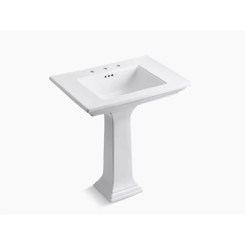 Memoirs Stately 22.19" x 30.69" x 34.75" Fireclay Pedestal Bathroom Sink in White
