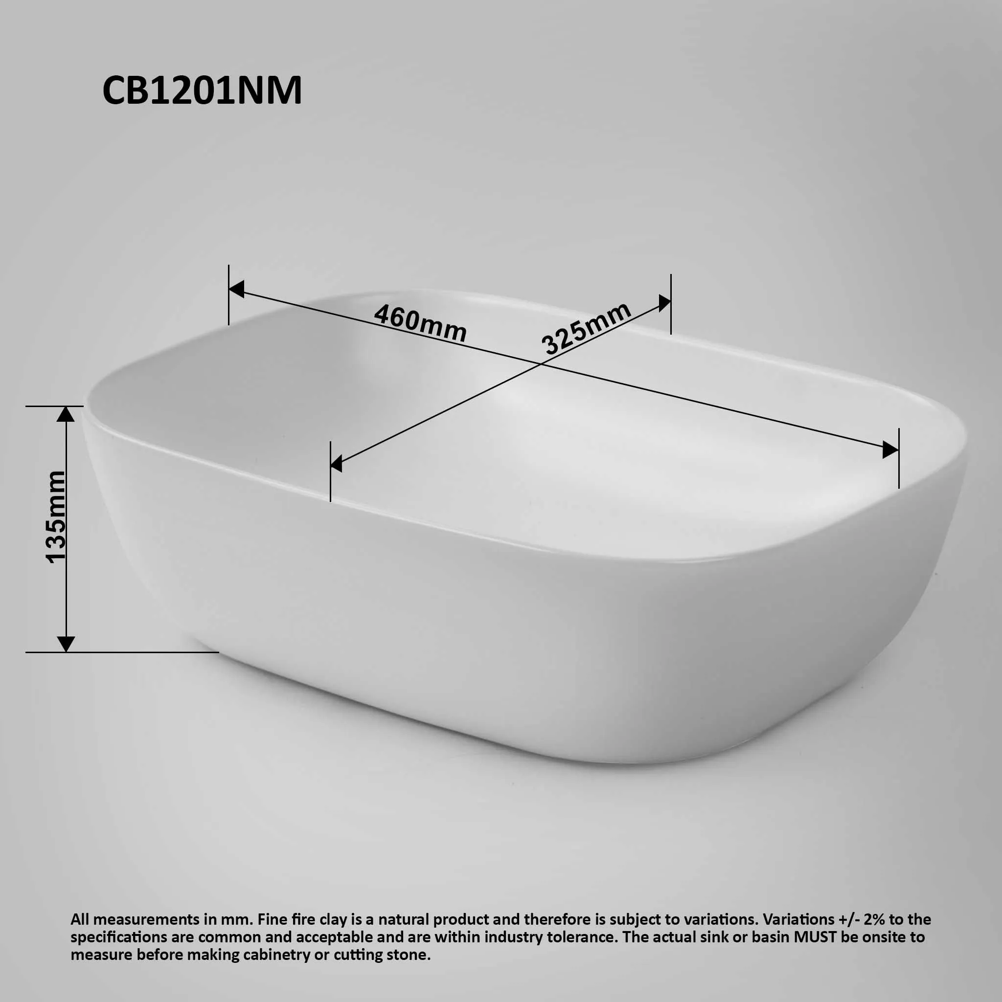 MICA 46 Above Counter Basin Matte White
