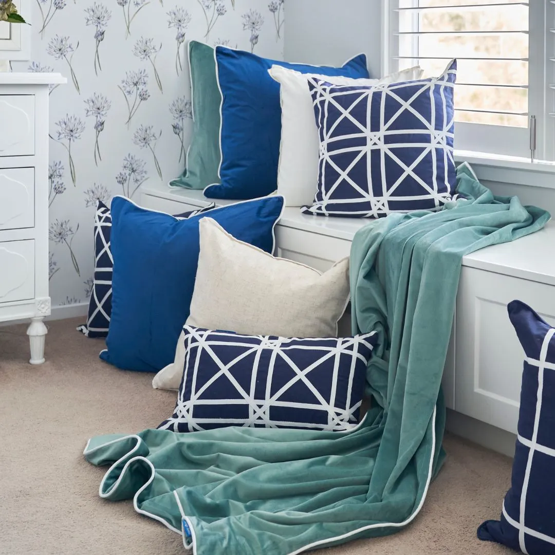 Mirage Haven Zara Braids Crosses Dark Blue 30x50cm Cushion Cover