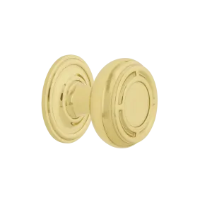 Mission Brass 1 3/8" Cabinet Knob with Classic Rose in Polished Brass