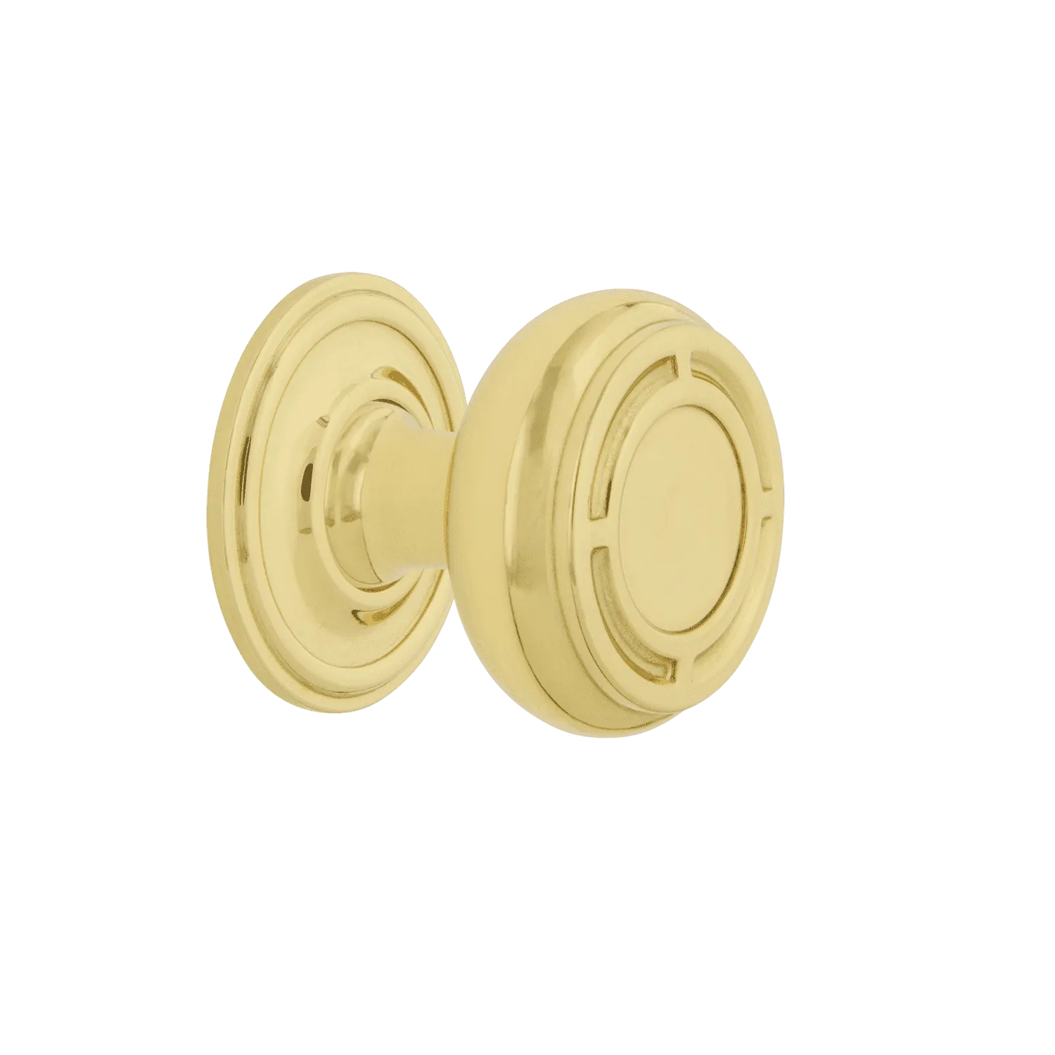 Mission Brass 1 3/8" Cabinet Knob with Classic Rose in Polished Brass