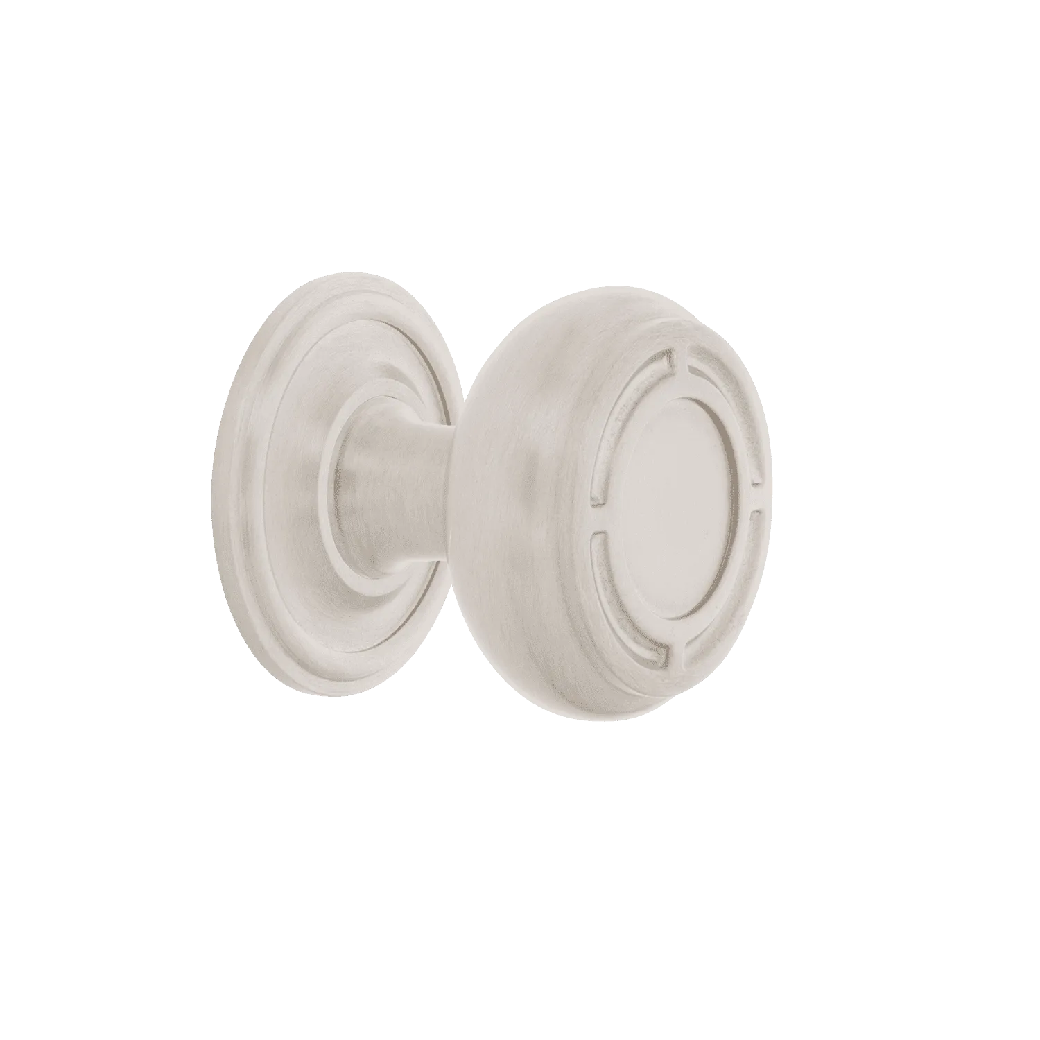 Mission Brass 1 3/8" Cabinet Knob with Classic Rose in Satin Nickel