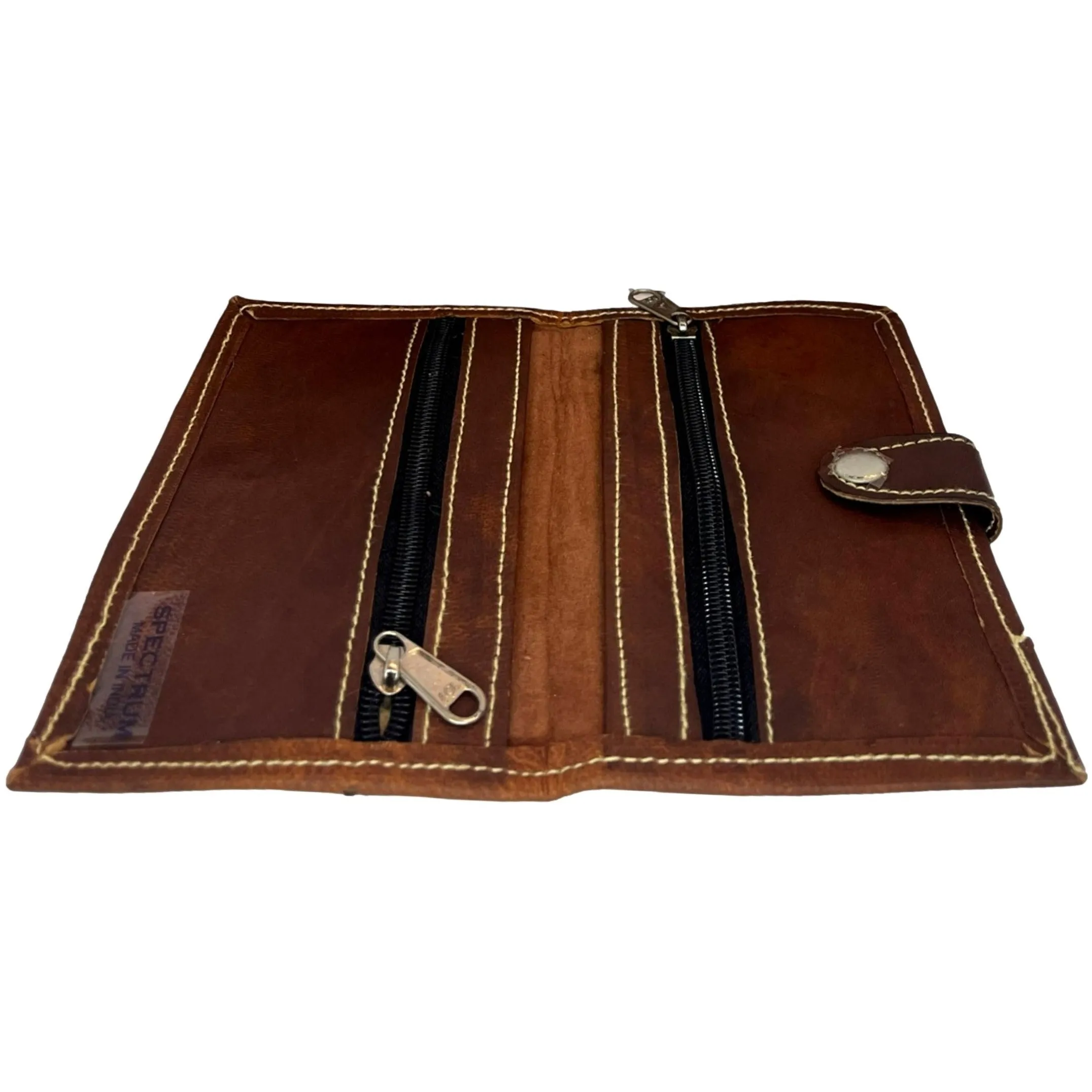 Natural Leather Embroidered Mojari Slim Wallet