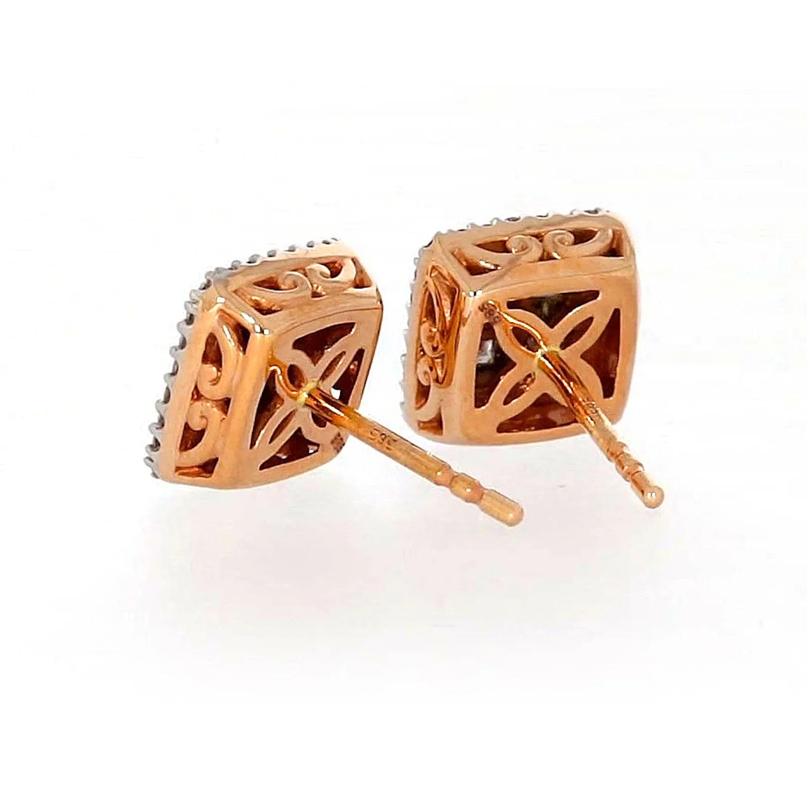 New York Princess Cut with 1/3 CARAT tw of Diamonds  Stud Earrings