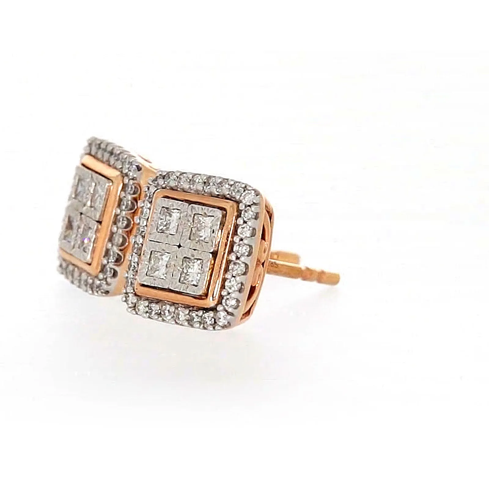 New York Princess Cut with 1/3 CARAT tw of Diamonds  Stud Earrings