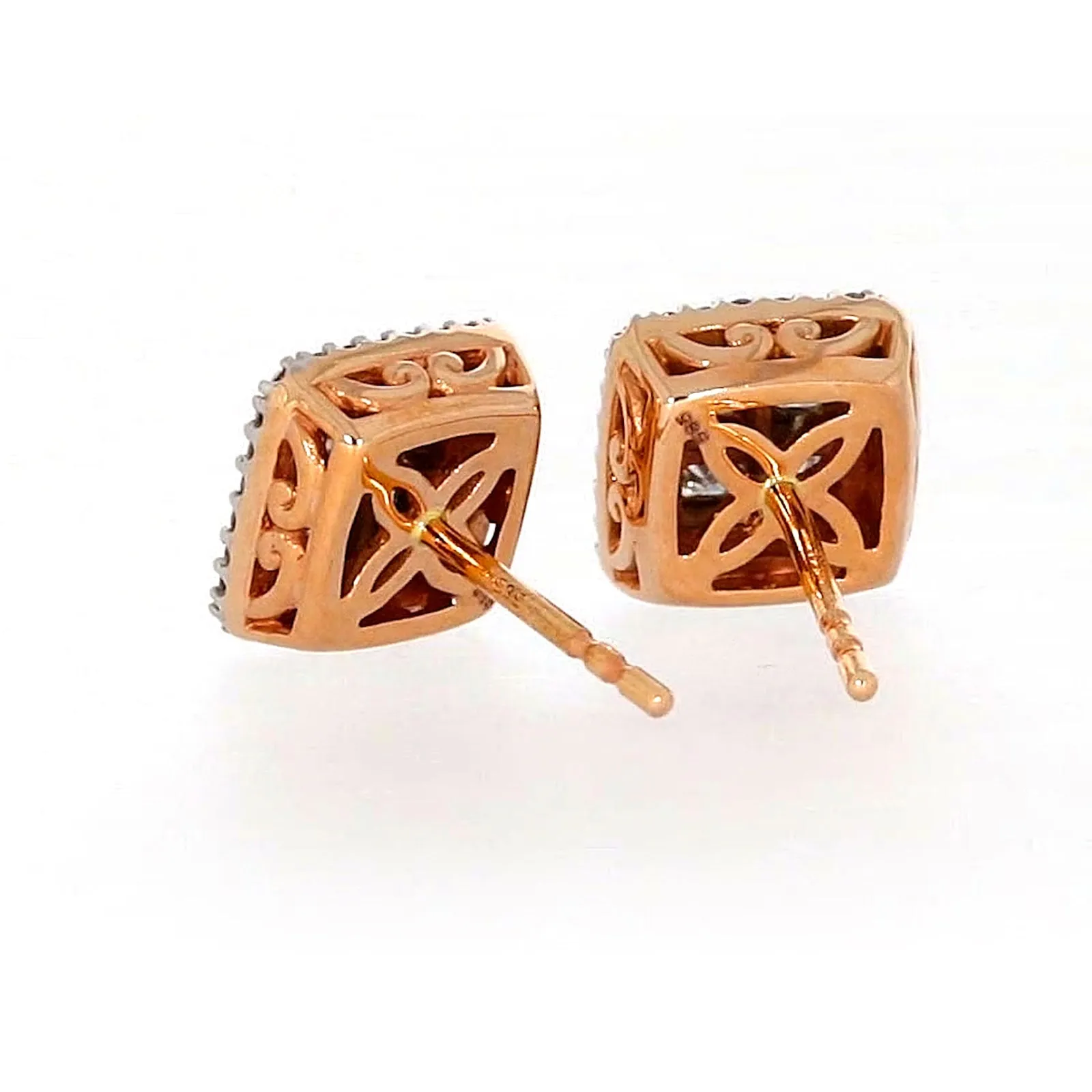 New York Princess Cut with 1/3 CARAT tw of Diamonds  Stud Earrings