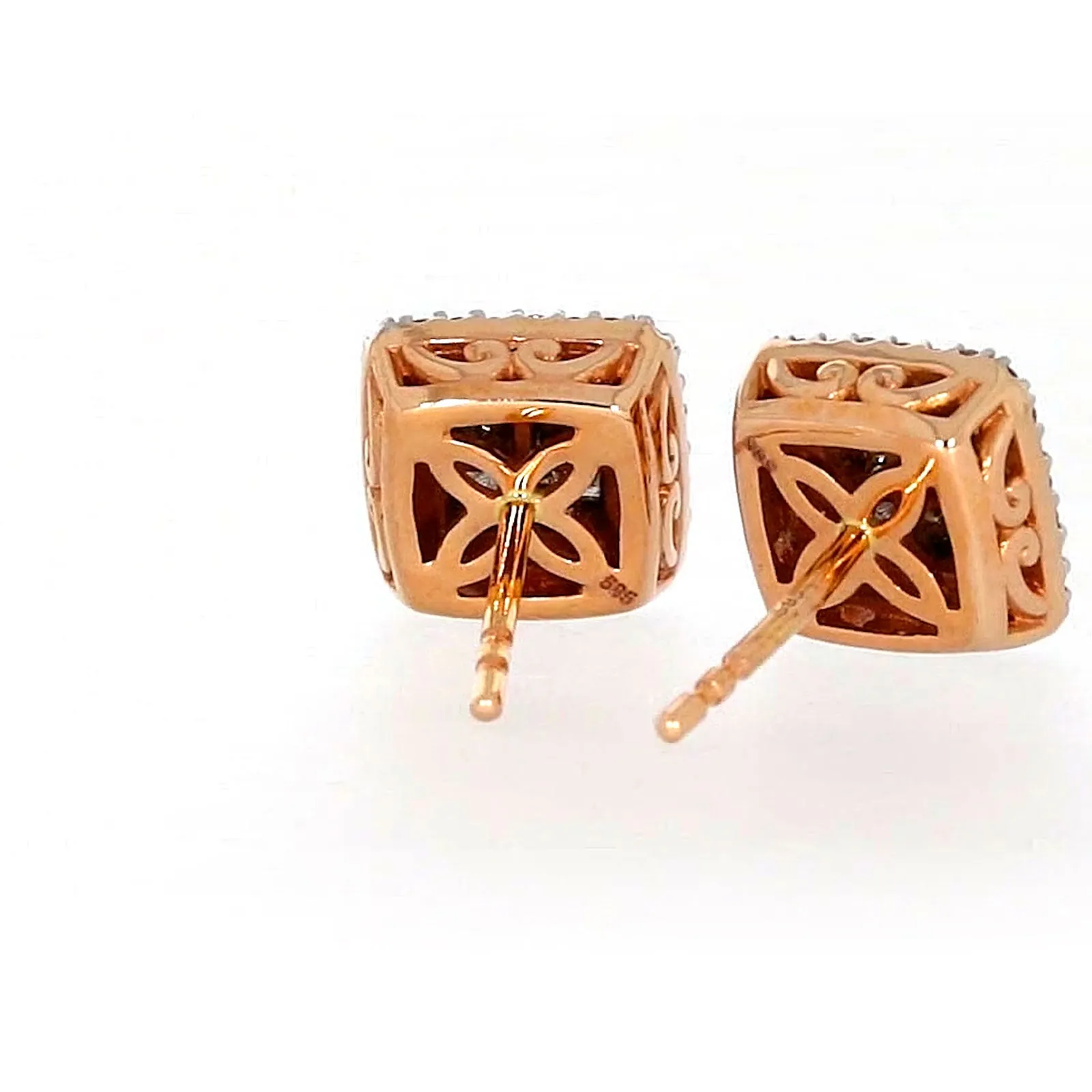 New York Princess Cut with 1/3 CARAT tw of Diamonds  Stud Earrings