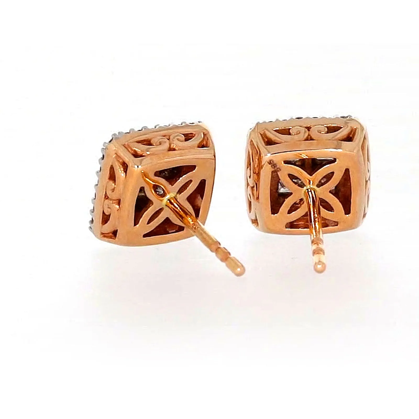 New York Princess Cut with 1/3 CARAT tw of Diamonds  Stud Earrings