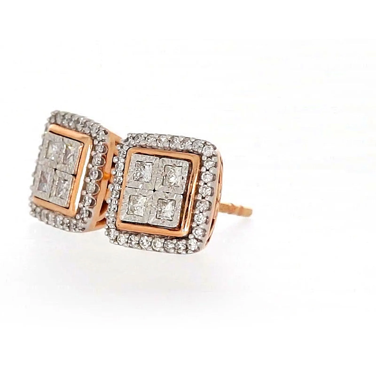New York Princess Cut with 1/3 CARAT tw of Diamonds  Stud Earrings