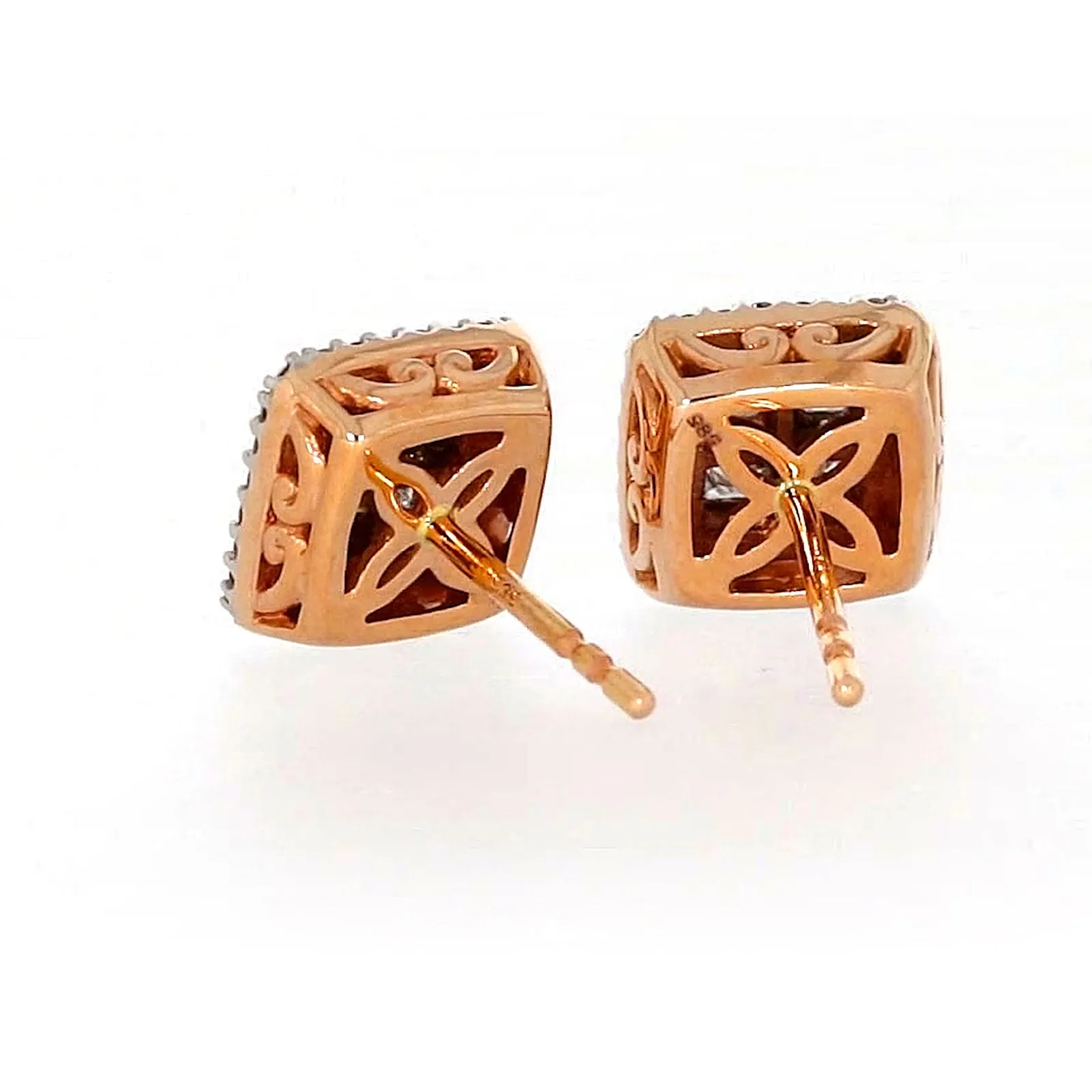 New York Princess Cut with 1/3 CARAT tw of Diamonds  Stud Earrings