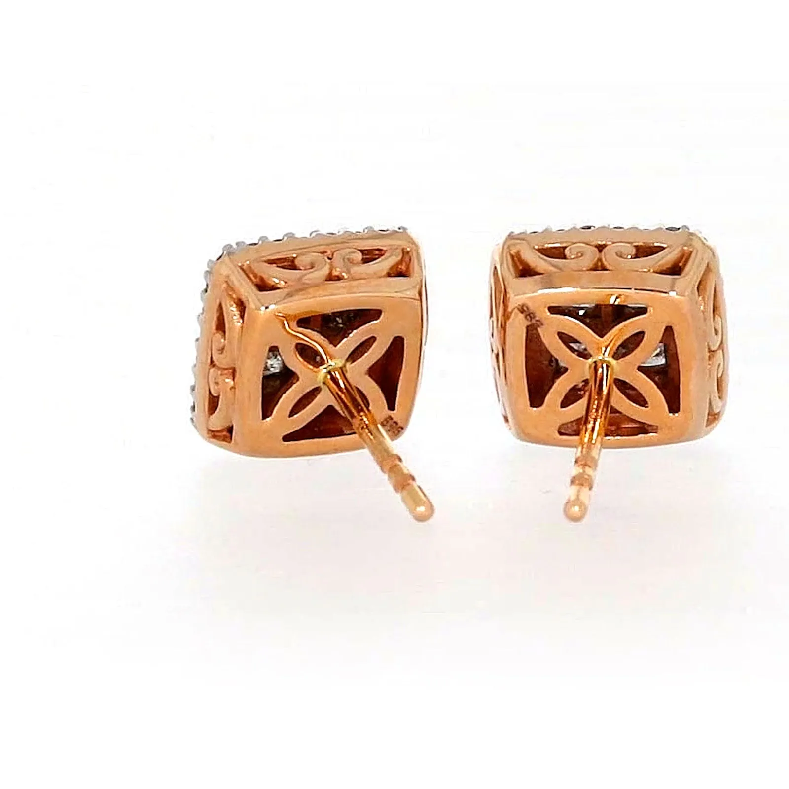 New York Princess Cut with 1/3 CARAT tw of Diamonds  Stud Earrings
