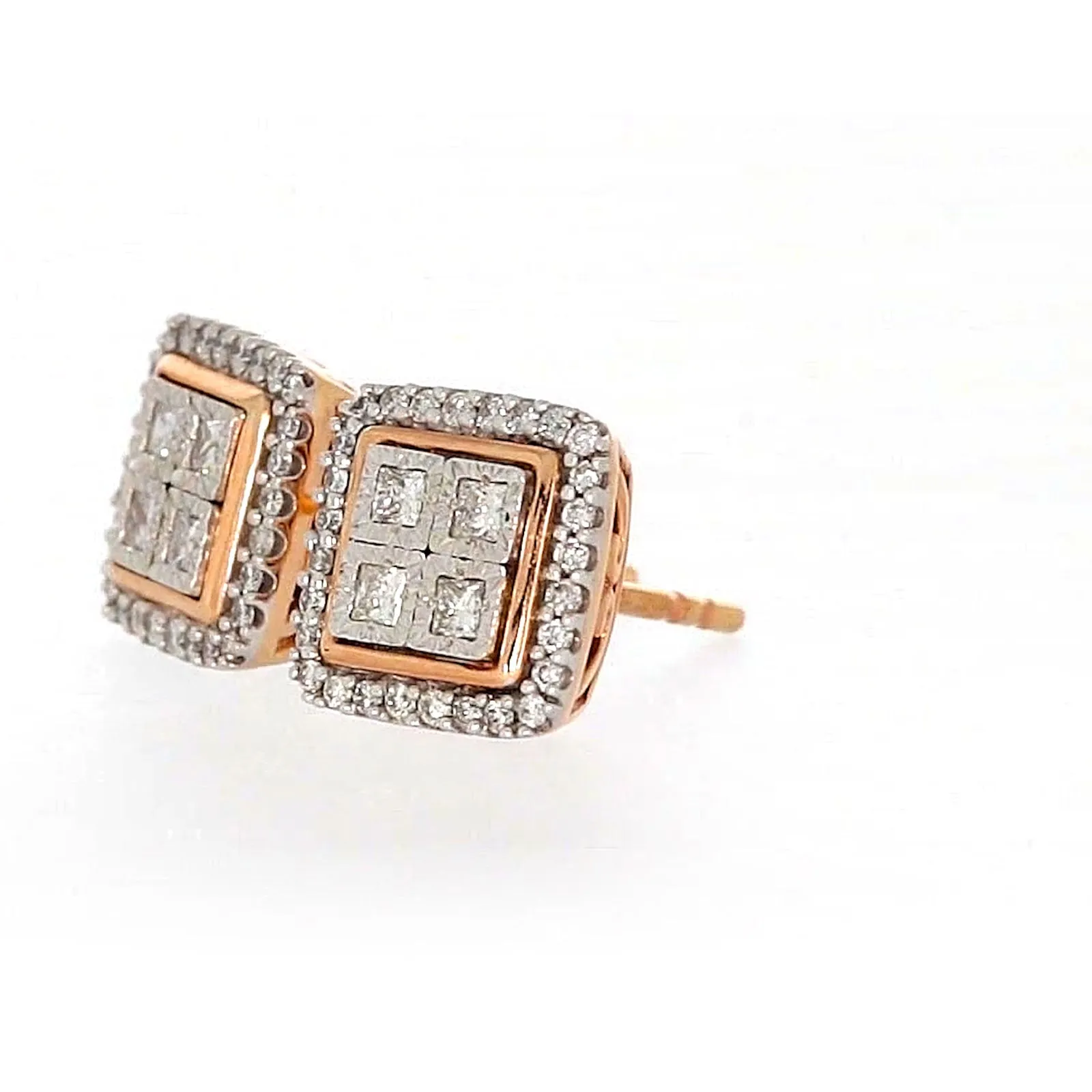 New York Princess Cut with 1/3 CARAT tw of Diamonds  Stud Earrings