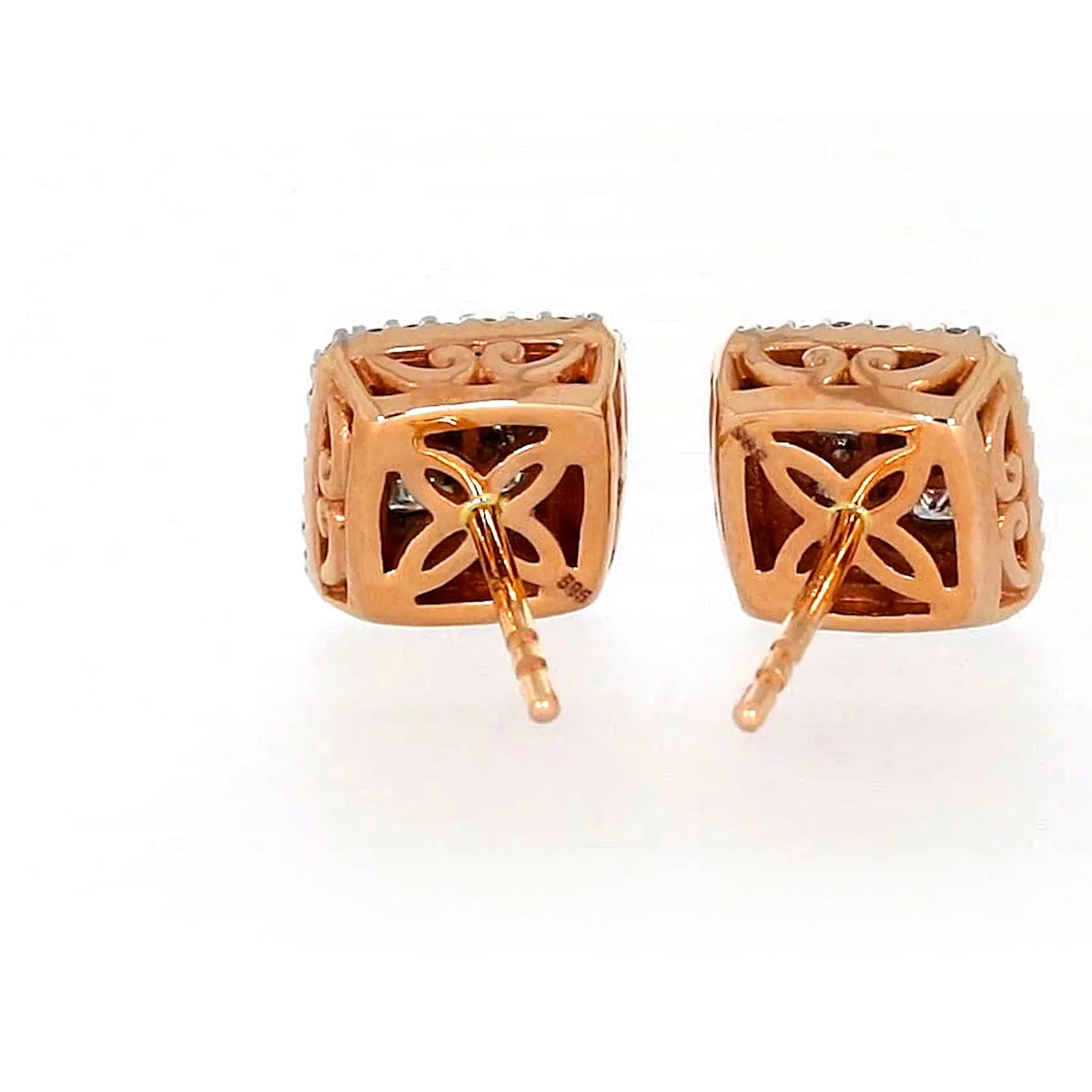 New York Princess Cut with 1/3 CARAT tw of Diamonds  Stud Earrings