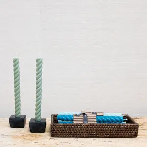 Pair of Rope Natural Beeswax Tapers