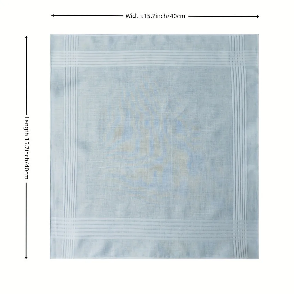 Pure White Cotton Handkerchief Set Ideal DIY Gift Choice