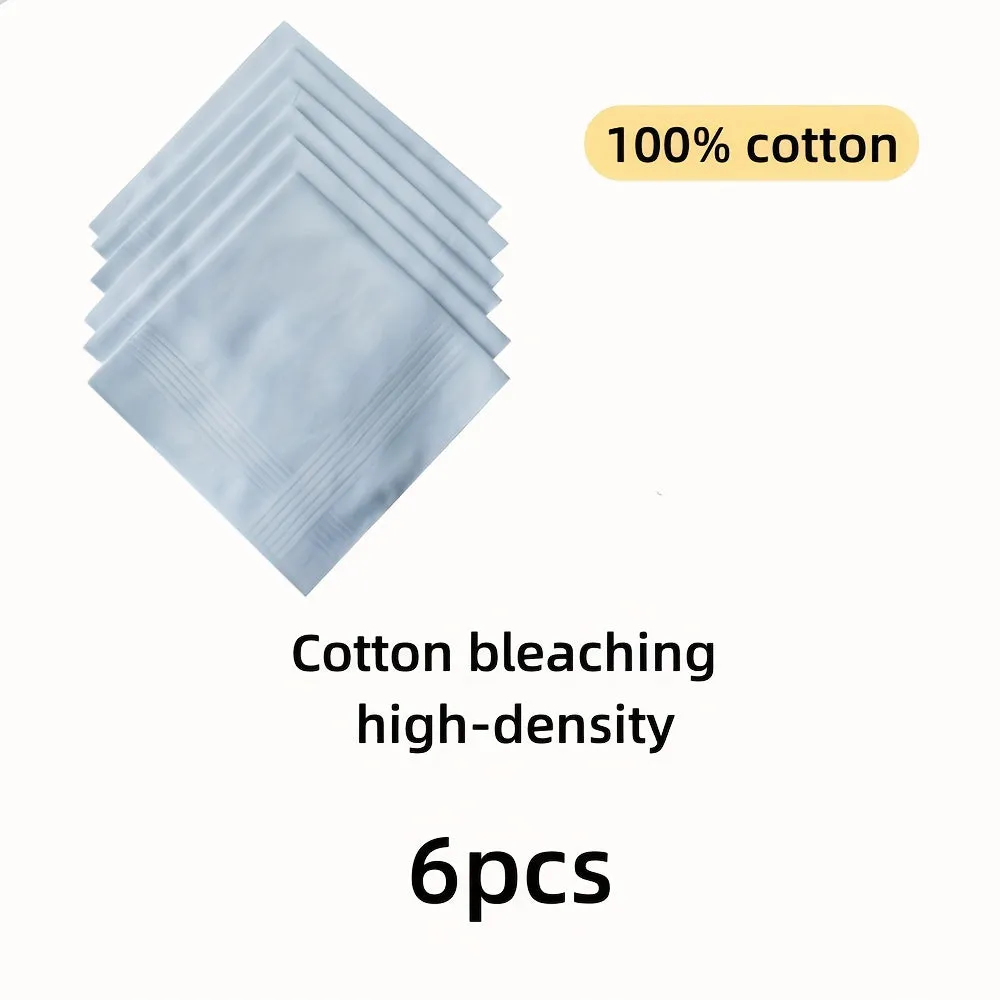 Pure White Cotton Handkerchief Set Ideal DIY Gift Choice