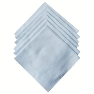 Pure White Cotton Handkerchief Set Ideal DIY Gift Choice