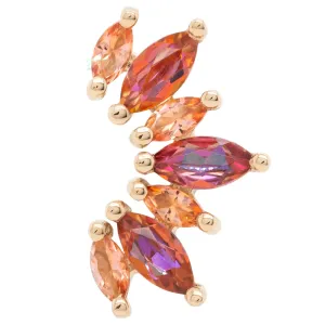 "Athena" Threaded End in Gold with Peach Topaz' & Anastasia Topaz'