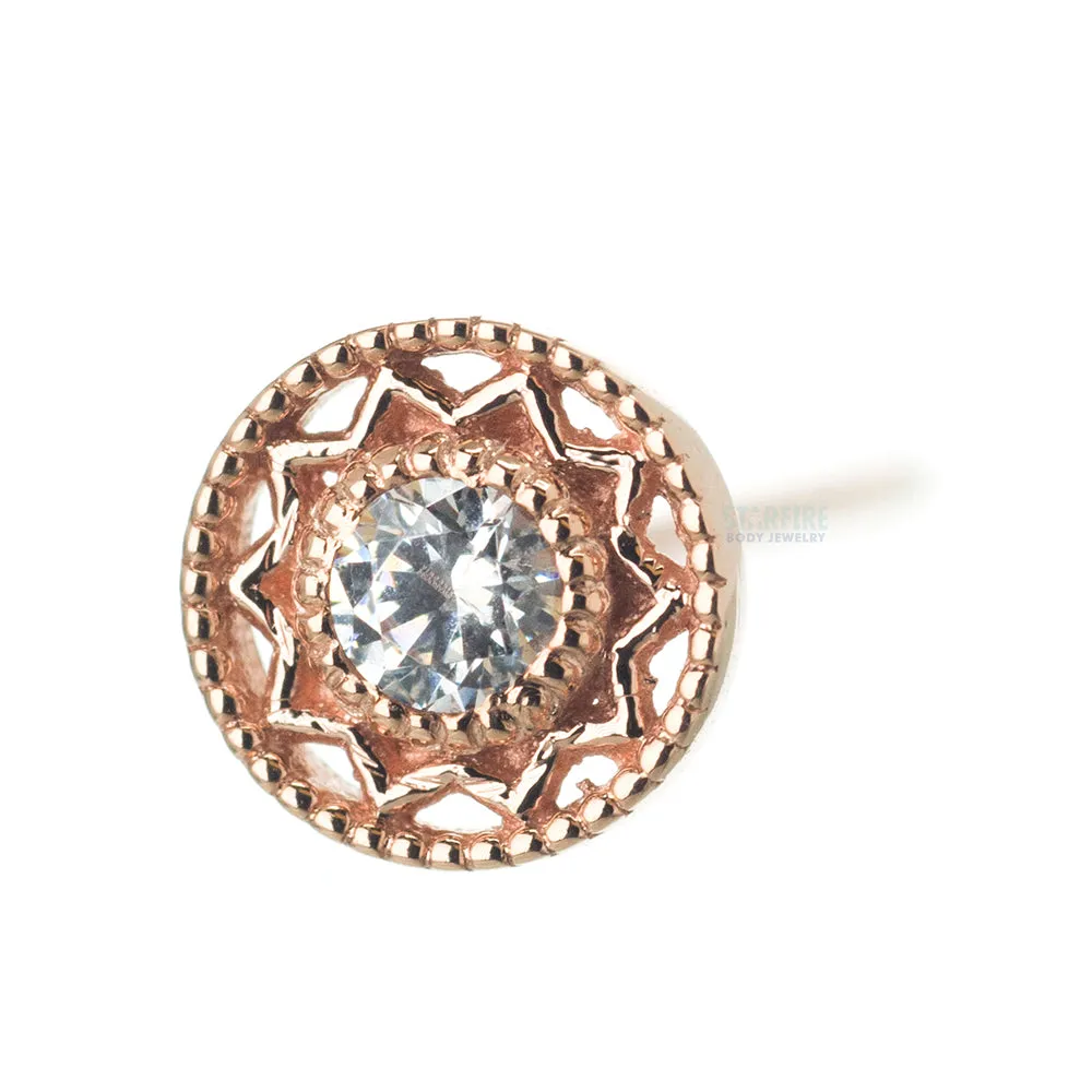 "Bandera" Nostril Screw in Gold with White CZ
