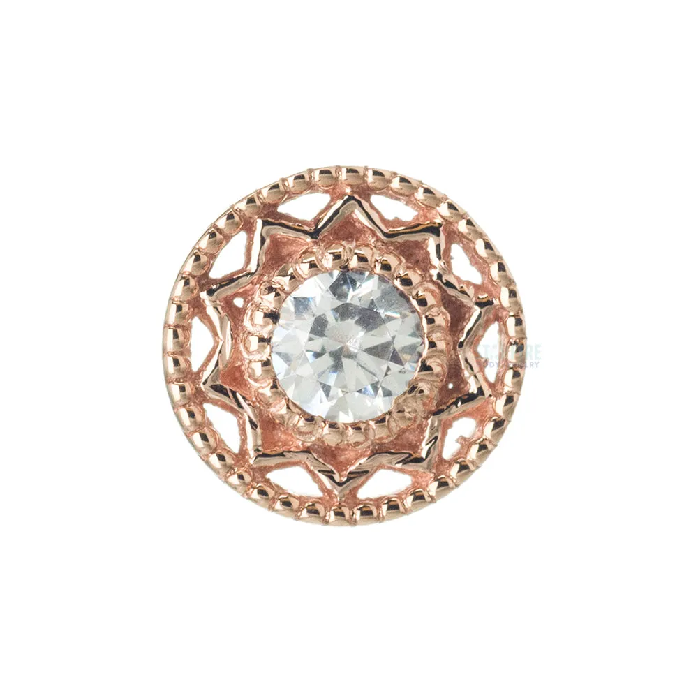 "Bandera" Nostril Screw in Gold with White CZ