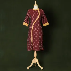 Red - Pochampally Ikat Pure Cotton Stitched Kurta