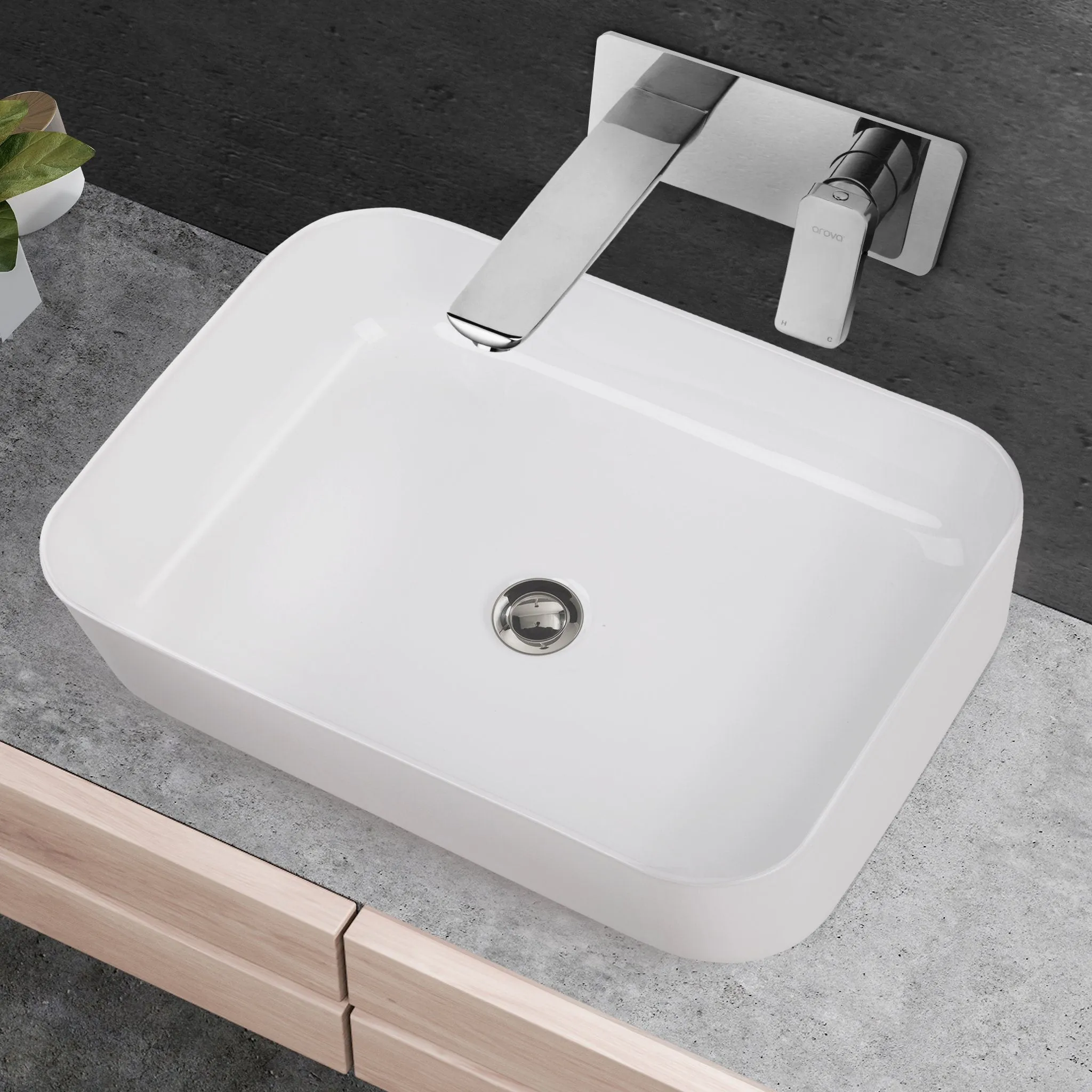 SEINE 50 Above Counter Basin Gloss White