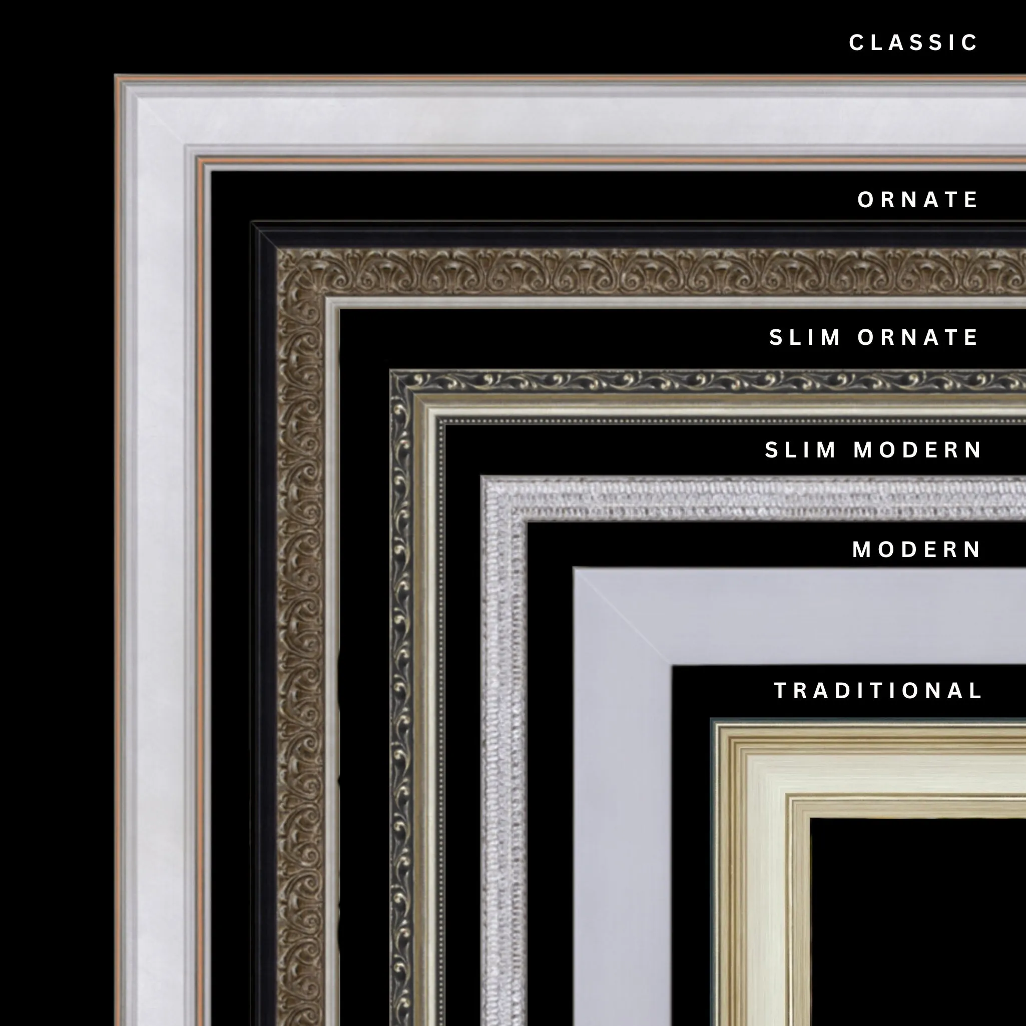 Silver 17x47 Picture Frame Ornate Traditional Classic Antique